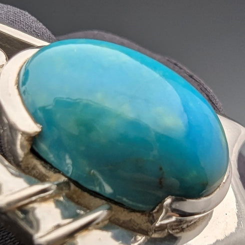 ヴィンテージ 純銀台座 ターコイズペンダント& 純銀ネックレス